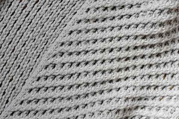 Fait main gris tricot laine texture fond — Photo