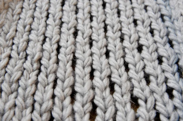 Textura de lana de punto gris hecha a mano fondo — Foto de Stock