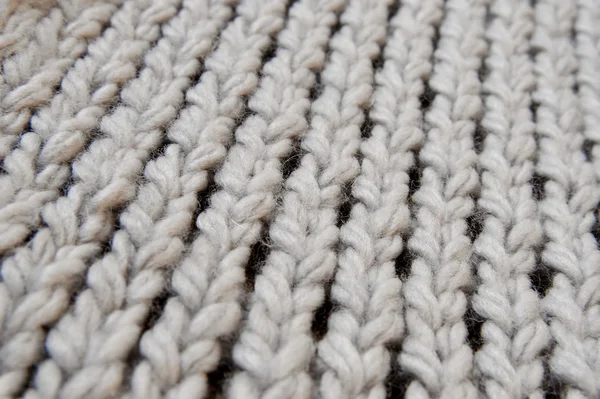 Fait main gris tricot laine texture fond — Photo