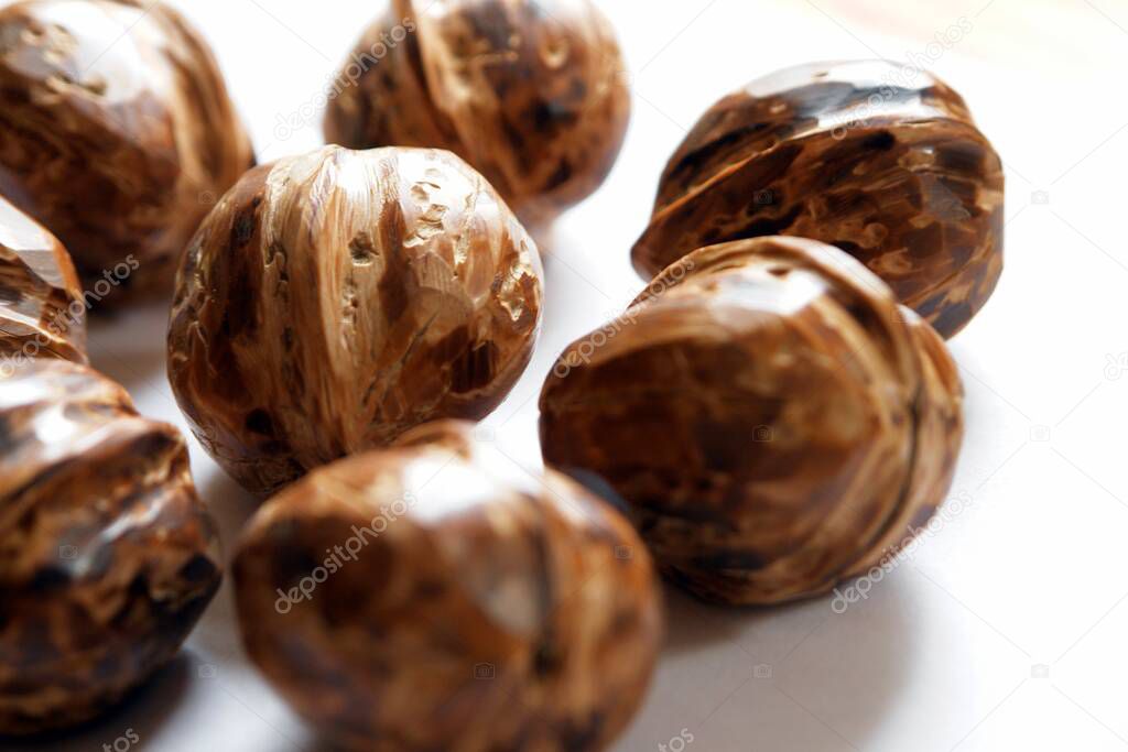 close up of a group of fresh organic nuts