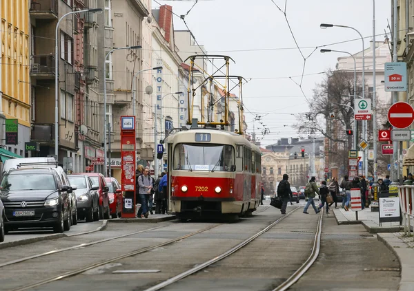 Eléctrico na cidade de Praga — Fotografia de Stock