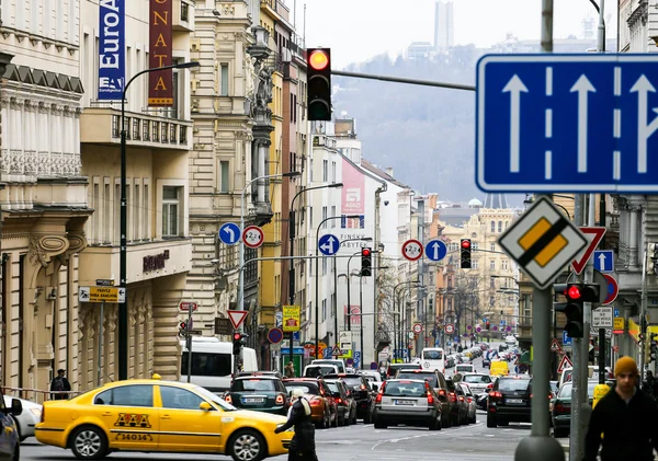 Vägtrafiken i Prag — Stockfoto