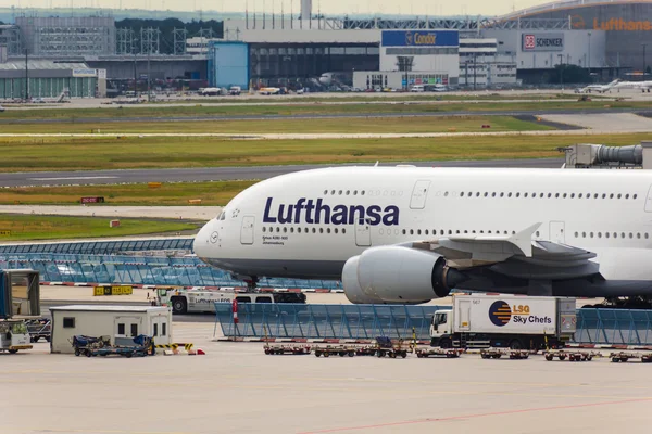 Lufthansa A380 em Frankfurt — Fotografia de Stock