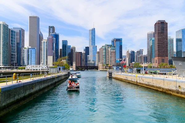 Chicago bloqueo con horizonte — Foto de Stock