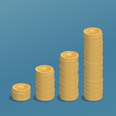 Yığınlar merdiven - basit vektör sikke