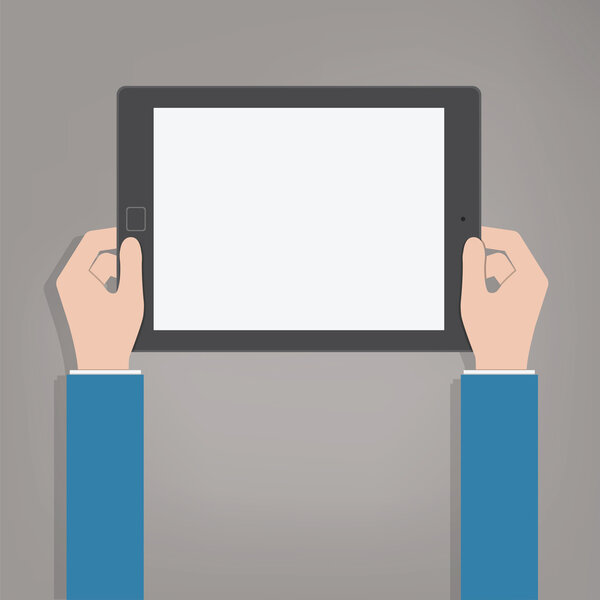 Hands holding Mobile Devices - Flat Design