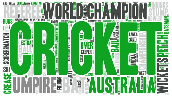 単語雲 - クリケット - オーストラリアのチャンピオン — ストックベクタ