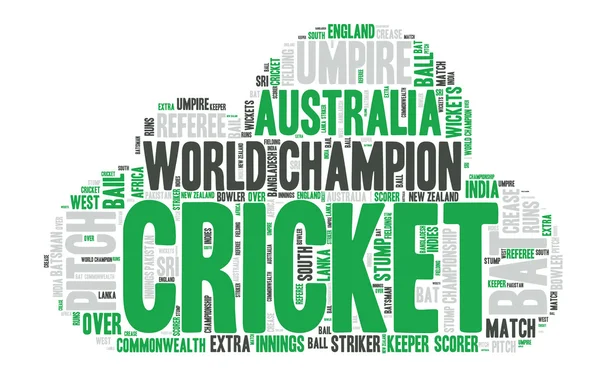 Word Cloud - Críquete - Austrália, Campeão — Vetor de Stock