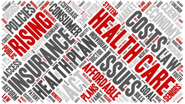 Word Cloud - gezondheidszorg kwesties - Banner Diagonal — Stockvector