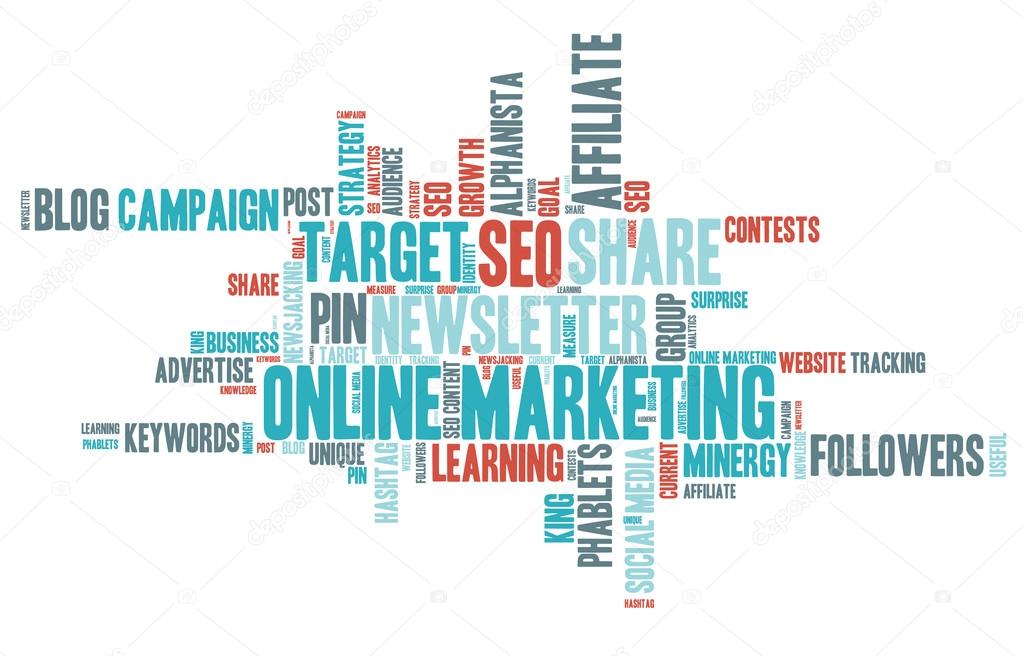 Word Cloud - Online Marketing - Isolated Banner
