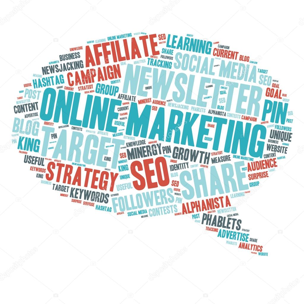 Word Cloud - Online Marketing - Speech Bubble