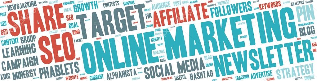Word Cloud - Online Marketing - Isolated Banner