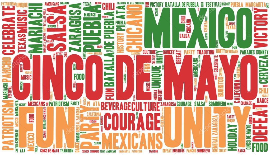 Word Cloud - Cinco de Mayo Celebration, Isolated banner