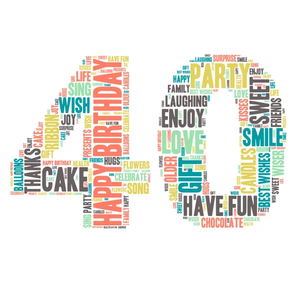 Λέξη σύννεφο - χαρούμενα γενέθλια γιορτή - 40 — Διανυσματικό Αρχείο
