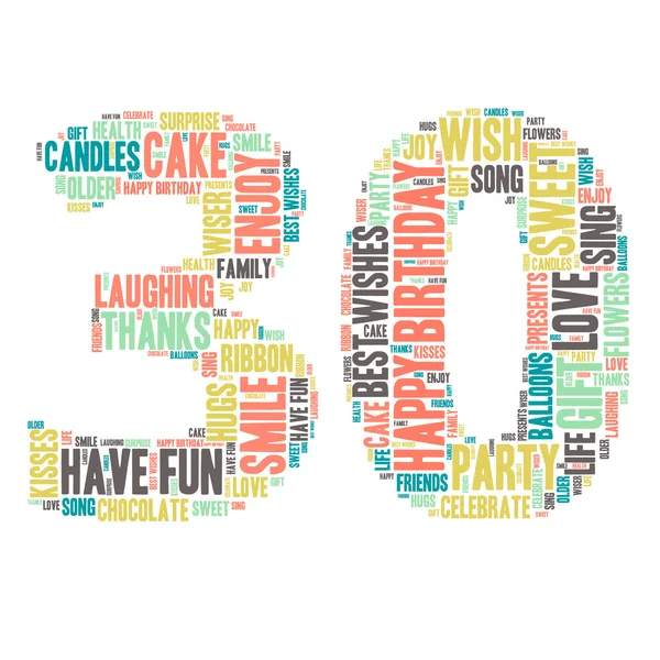 Word Cloud - Happy Birthday Celebration - 30 — Stock vektor