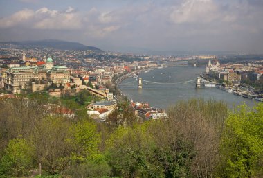 Budapeşte 'nin panoramik manzarası. Macaristan