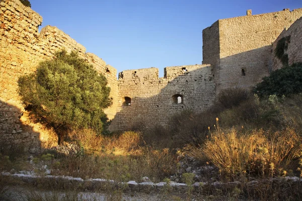 Ruinen Der Burg Kastellos Der Nähe Des Dorfes Kritinia Insel — Stockfoto