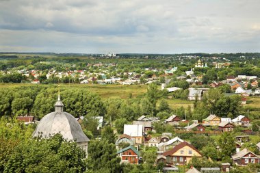 Pereslavl-Zalessky 'nin panoramik görüntüsü. Yaroslavl Oblastı. Rusya