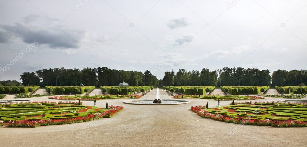 Park of Rundale Palace near Pilsrundale. Latvia