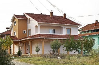 Gevgelija 'nın manzarası. Makedonya