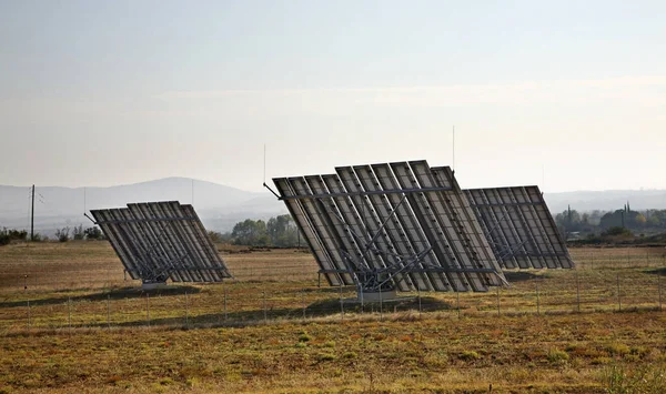 Solar Panels Mikro Dasos Administrative Region Central Macedonia Greece — Stock Photo, Image