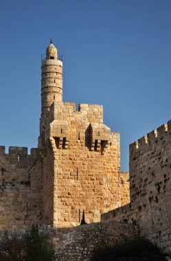 Kudüs 'teki Davut Kulesi. İsrail