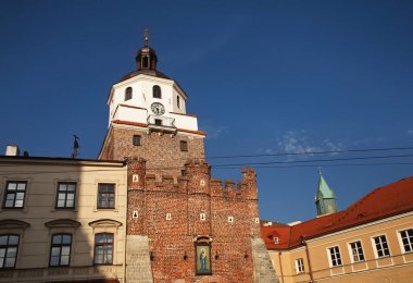 Lublin 'deki Krakow kapısı (Brama Krakowska). Polonya