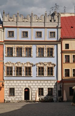 Lublin 'deki pazar meydanı. Polonya