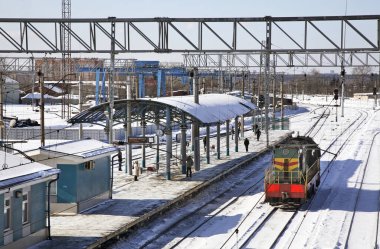 Shchyolkovo 'daki tren istasyonu. Rusya