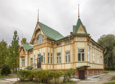 Former Teaching seminary - forest management in Sortavala (Serdobol). Republic of Karelia. Russia clipart
