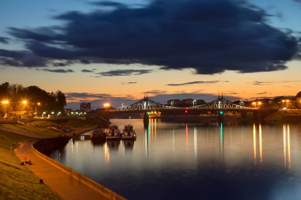Widok Rzekę Wołgę Tver Rosja — Zdjęcie stockowe