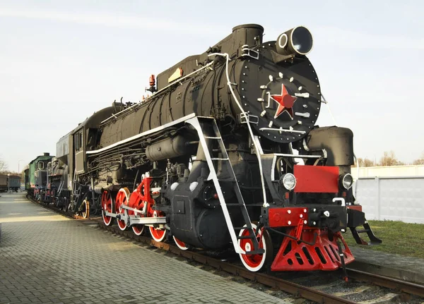 Oude Locomotief Brest Belarus — Stockfoto