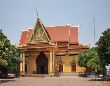 Wat Botum (Lotus Çiçekleri Tapınağı) Phnom Penh 'de. Kamboçya