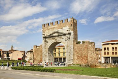 Rimini 'deki Augustus Kemeri. Emilia-Romagna bölgesi. İtalya