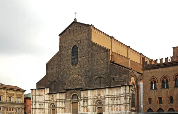 Basílica San Petronio Piazza Maggiore Bolonia Italia — Foto de Stock