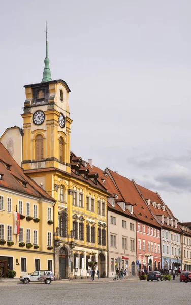 Plac Króla Jerzego Podebrad Rynek Chebie Republika Czeska — Zdjęcie stockowe