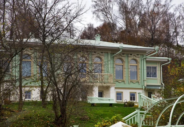 Velha Casa Madeira Bairro Histórico Plyos Oblast Ivanovo Rússia — Fotografia de Stock
