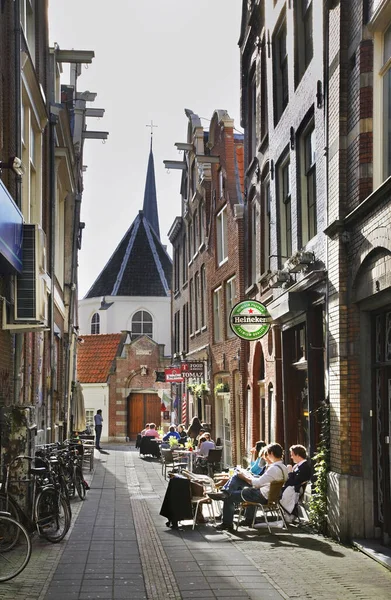 Calle Vieja Amsterdam Países Bajos — Foto de Stock