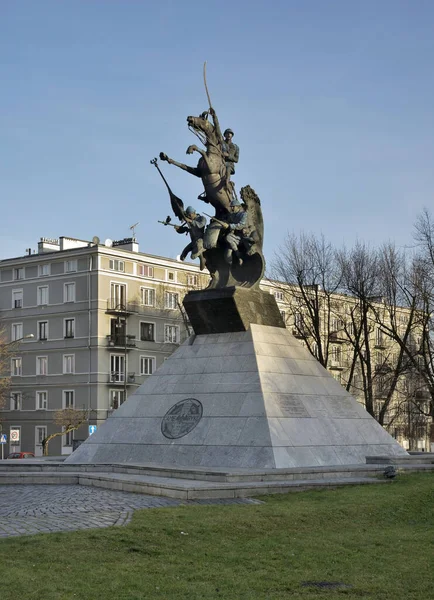 Monumento Los Soldados Polaco Americanos Varsovia Polonia — Foto de Stock
