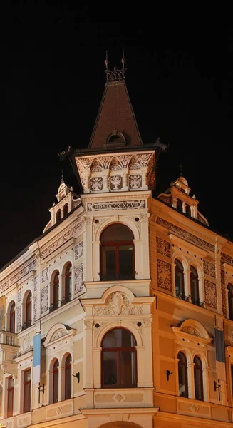 Frammento Edificio Ceske Budejovice Repubblica Ceca — Foto Stock