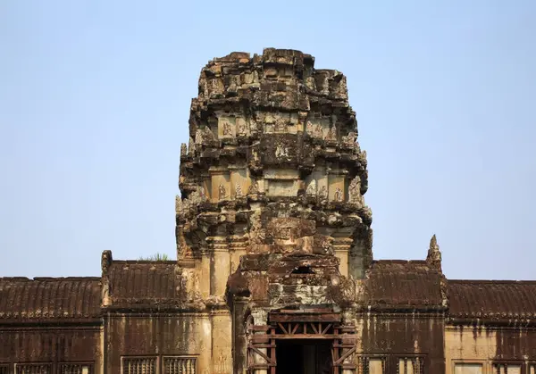 Główna Brama Angkor Wat Stołeczna Świątynia Prowincja Siem Reap Kambodża — Zdjęcie stockowe