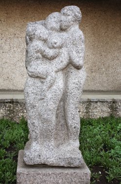 Tver 'deki toprak toprak sette taş heykel. Rusya