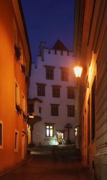 Rua Velha Cesky Krumlov República Checa — Fotografia de Stock