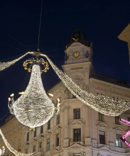 Décorations Vacances Rue Graben Vienne Autriche — Photo