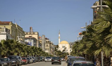 Durres 'te Arnavutluk Bulvarı. Arnavutluk