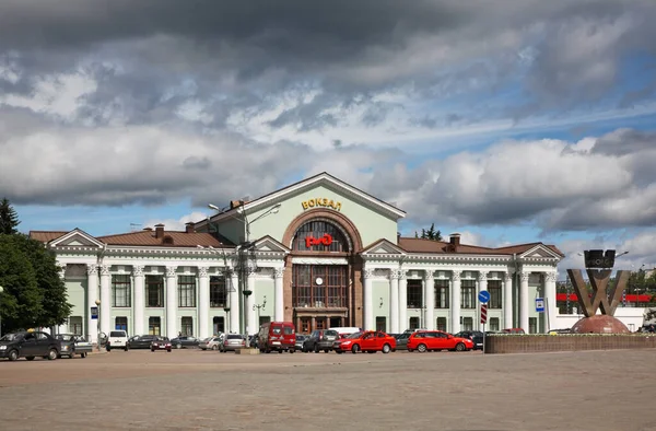 Construction Une Gare Ferroviaire Vyborg Russie — Photo