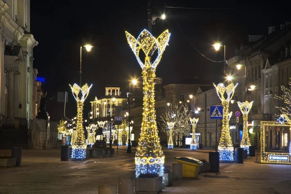 Weihnachtsdekorationen Von Nowy Swiat Warschau Polen — Stockfoto