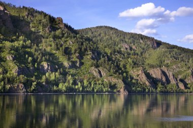 Divnogorsk 'taki Yenisei Nehri. Krasnoyarsk Krai. Rusya