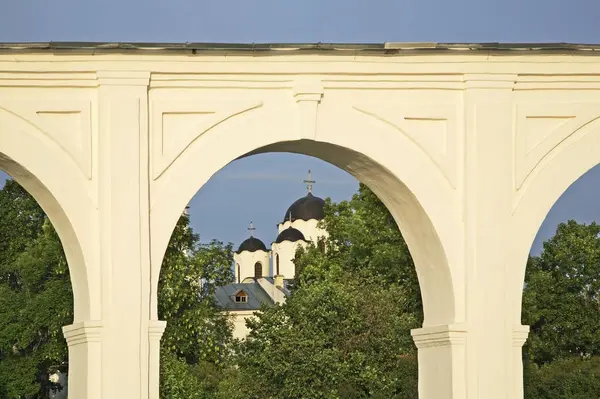 Gostiny Dvor Yaroslav Domstol Novgorod Den Store Veliky Novgorod Ryssland — Stockfoto