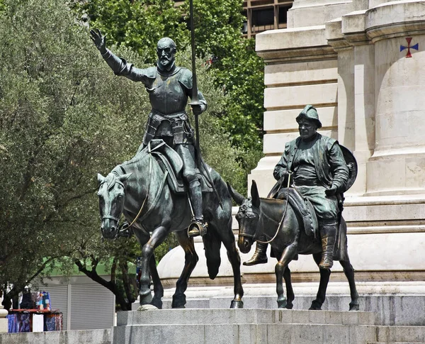 Monumento Cervantes Plaza España Madrid España — Foto de Stock